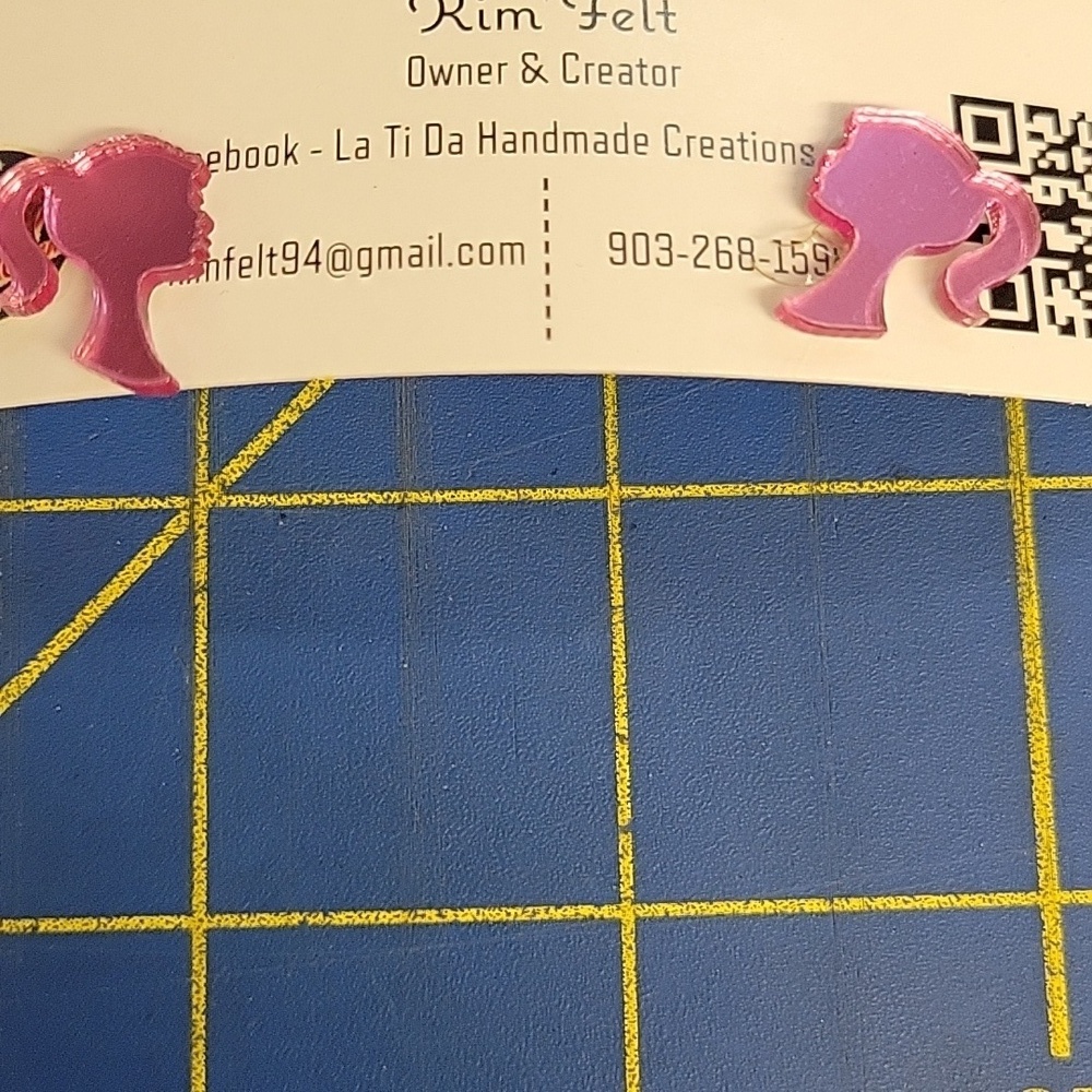 Barbie Pink Mirrored 0.5" Stud Earrings